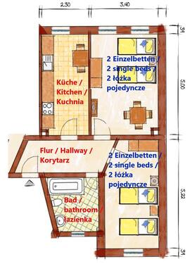 Foto - 2 Zimmerwohnung (2 - 4 Pers) möbliert, 2-room apartment (2-4 peop