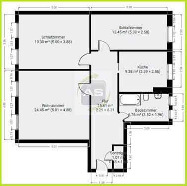 Foto - 3 Zimmer Etagenwohnung zur Miete in Chemnitz
