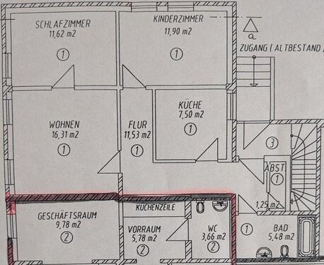 Foto - 3-Zimmer-Wohnung in ruhigem Mehrfamilienhaus Stadtmitte