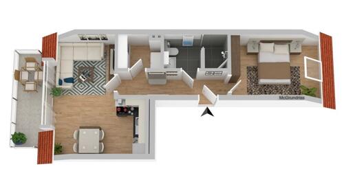 Foto - Neubau! Moderne 2-Zimmer-Wohnung im DG in Rheine - Balkon, Aufzug