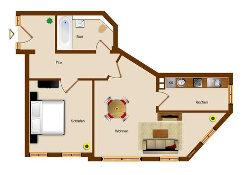 Foto - 2 Zimmer Etagenwohnung zur Miete in Leipzig