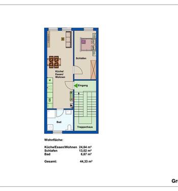 Foto - 1-Zimmerwohnung zu vermieten - 600,00&nbsp;EUR Kaltmiete, ca.&nbsp; 45,00&nbsp;m&sup2;