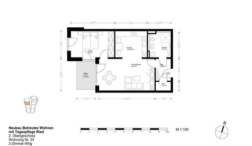 Foto - Etagenwohnung zur Miete in Ried