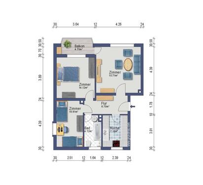 Foto - 3 Zimmer Etagenwohnung in Bad Hersfeld