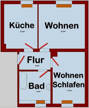 Foto - 2R Wohnung zu vermieten - 370,00&nbsp;EUR Kaltmiete, ca.&nbsp; 40,00&nbsp;m&sup2;