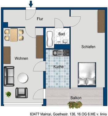Foto - 2 Zimmer Etagenwohnung in Maintal