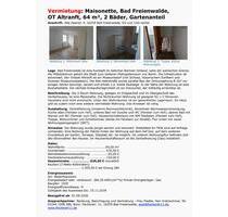 Maisonette Wohnung Altranft - 620,00&nbsp;EUR Kaltmiete, ca.&nbsp; 64,00&nbsp;m&sup2; in Bad Freienwalde (Oder) (PLZ: 16259)
