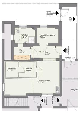 Foto - Gewerbeeinheit mit variabler Nutzungmöglichkeit
