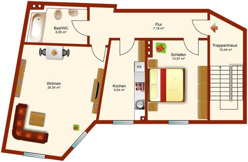 Foto - 2 Zimmer Etagenwohnung zur Miete in Salzwedel