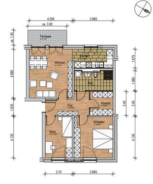 Foto - 3 Zimmer Erdgeschoßwohnung zur Miete in Gülzow-Prüzen