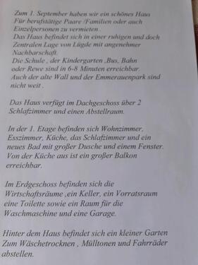 Foto - Haus zu vermieten - in Lügde -Anzeige wird am 10.09 gelöscht