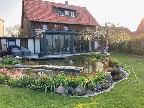 Foto - Saniertes Fachwerkhaus, Bauernhaus, Wintergarten, Teich in Bornum