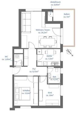 Foto - 3 Zimmer Etagenwohnung zum Kaufen in Preußisch Oldendorf