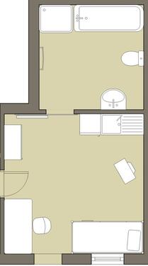 Foto - 1 ZKB mit Kochnische - 250,00&nbsp;EUR Kaltmiete, ca.&nbsp; 28,00&nbsp;m&sup2;
