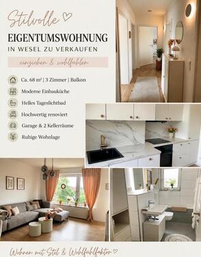 Foto - Stilvoll modernisierte 3-Zimmer-Wohnung mit Einbauküche & Garage