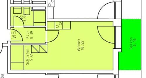 Foto - Appartement teilmöbliert mit Balkon ab sofort zu vermieten