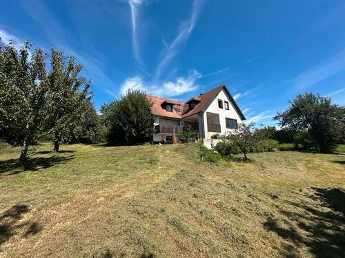 Foto - Freistehendes Haus mit PV-Anlage im Grünen