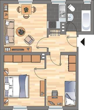 Foto - 2 Zimmer Etagenwohnung zur Miete in Wilhelmshaven