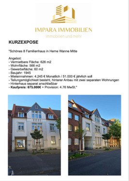 Foto - Gepflegtes 8-Familienhaus in Herne-Wanne Mitte