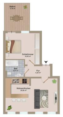 Foto - 2 Zimmer Etagenwohnung zur Miete in Bitterfeld-Wolfen