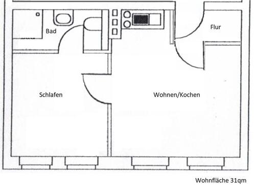 Foto - 2 Zimmer Etagenwohnung zur Miete in Stendal