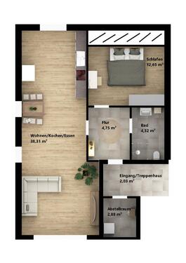 Foto - 2 Zimmer Dachgeschoßwohnung zur Miete in Ruderting