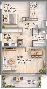 Foto - helle Dachgeschosswohnung mit besonderem Flair in Wetter-Mellnau