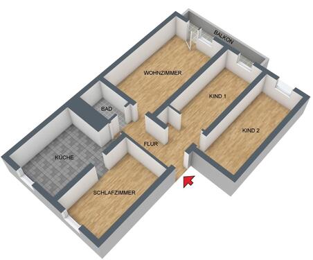 Foto - TRAUMHAFTE 4 RAUMWOHNUNG - 485,00&nbsp;EUR Kaltmiete, ca.&nbsp; 79,37&nbsp;m&sup2;