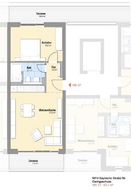 Foto - 2 Zimmer Dachgeschoßwohnung zur Miete in Dresden