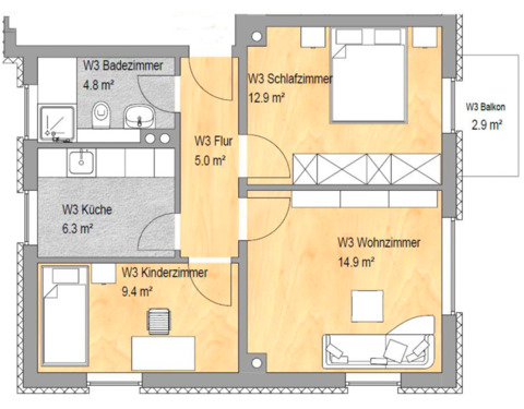 Foto - Frisch sanierte 3-Zimmer-Wohnung mit Balkon in Eldagsen