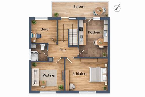 Foto - Helle 3-ZKB Wohnung in Einhausen mit EBK, Balkon, Stellplatz