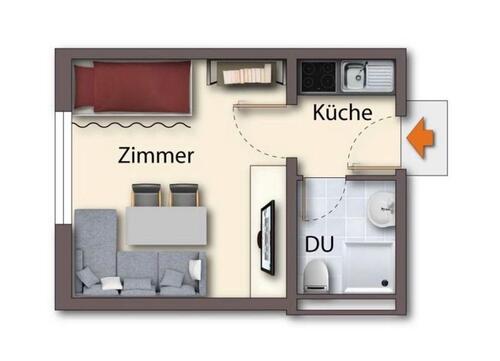 Foto - 1 ZKB in 35440 Linden - 628,00 EUR Kaltmiete,