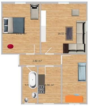 Foto - Möblierte 3-Zi.-Whg, 61m², Internet, Küche, WaschmaschineWallbox