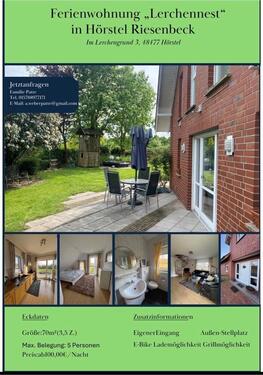 Foto - Ferienwohnung in Riesenbeck - 100,00 EUR Kaltmiete,