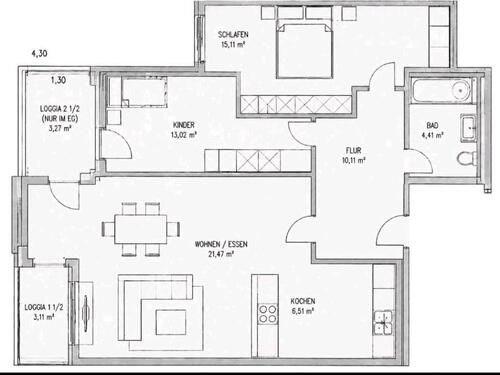 Foto - Helle 3 Zimmer Wohnung zu verkaufen