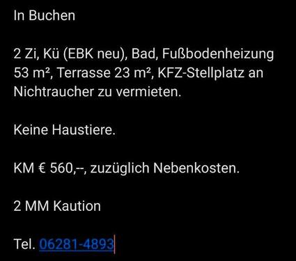 Foto - 2 Zimmer Wohnung 53m² zu vermieten; 560€ kalt