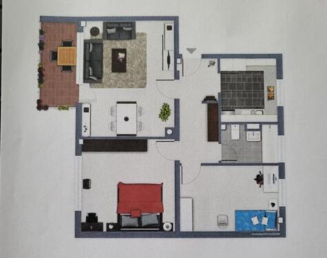 Foto - Helle 3 Zimmer Mietwohnung mit Küche