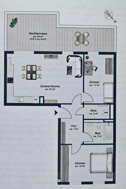Foto - 3-Zimmer Wohnung, Staffelgeschoß mit großer Dachterasse