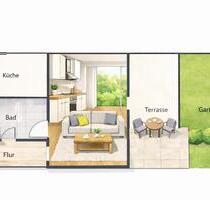 Helle 1-Zimmer-Wohnung in Bonn-Friesdorf, EG mit Terrasse&Garten