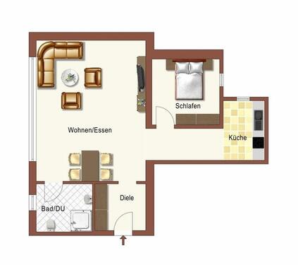 Foto - 2 Zimmer Dachgeschoßwohnung zur Miete in Detmold