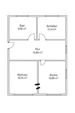 Foto - 2 Zimmerwohnung - 450,00&nbsp;EUR Kaltmiete, ca.&nbsp; 70,00&nbsp;m&sup2;
