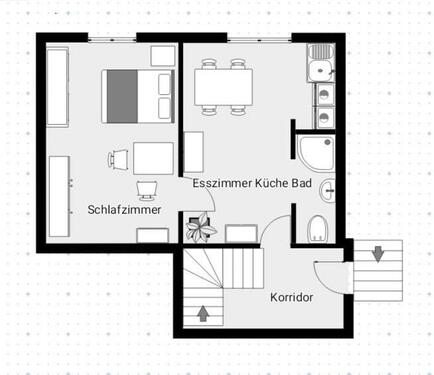 Foto - 2 Zimmer Wohnung im Erdgeschoss mit Dusche WC und Kochnische 400€