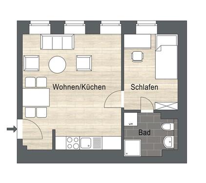 Foto - 2 Zimmer Etagenwohnung zur Miete in Dresden