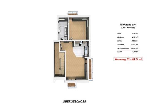Foto - 2 Zimmer Etagenwohnung zur Miete in Nauheim