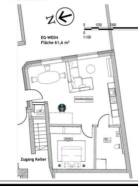 Foto - 1 Zimmer Erdgeschoßwohnung zur Miete in Kalkar