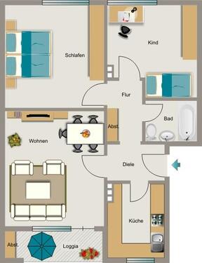 Foto - 3.5 Zimmer Etagenwohnung zur Miete in Duisburg