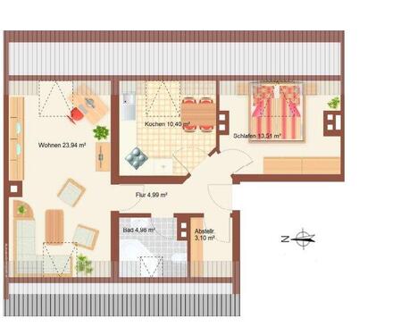 Foto - 2 Zimmer Dachgeschoßwohnung zum Kaufen in Leipzig