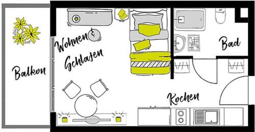 Foto - 1 Zimmer Etagenwohnung in Offenbach am Main