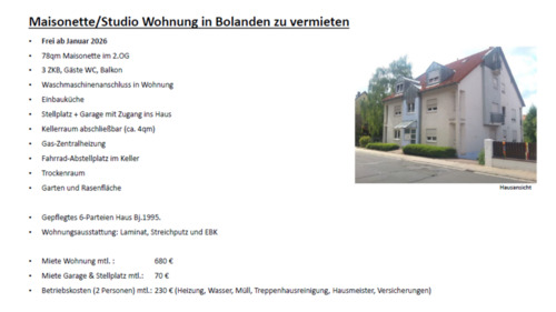 Foto - Wohnung Bolanden 78qm inkl. Garage + Stellplatz, Garten