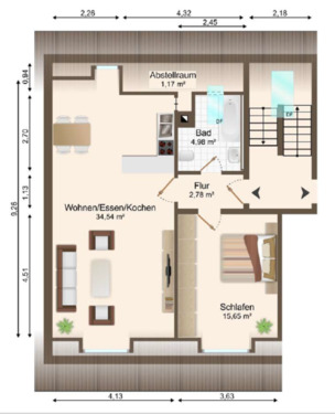 Foto - 2 Zimmer Dachgeschoßwohnung zur Miete in Weil am Rhein